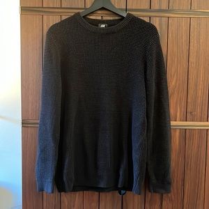H&M Black Waffle Sweater M